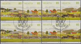 2009, Z176+Z177 (Alpabzug) Viererblöcke +Ersttags-Stempel AP