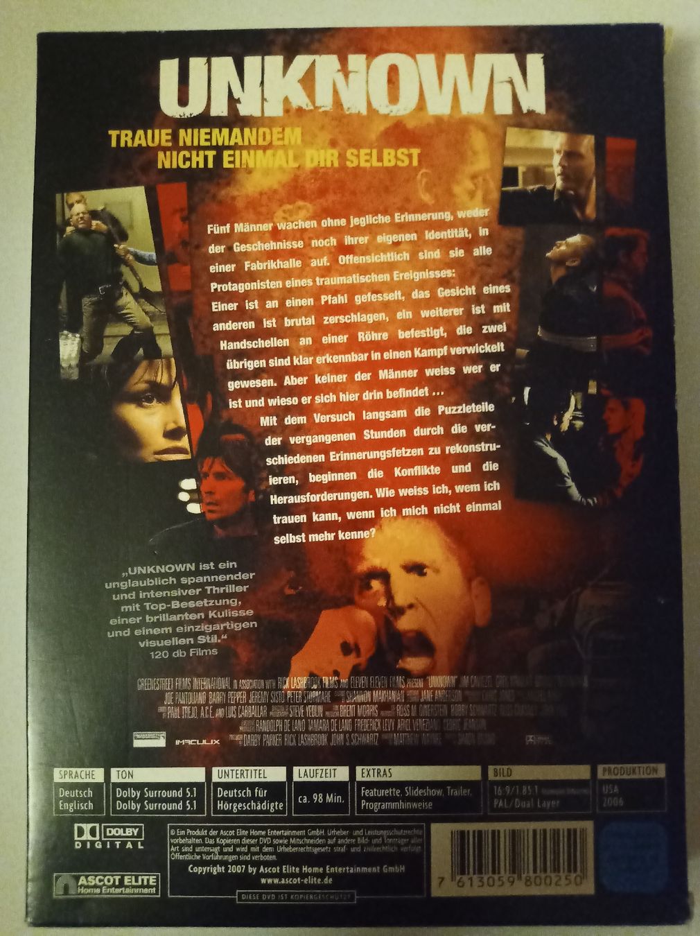 Tutti i DVDs: Unknown - DVD Thriller mit Jim Caviezel – Usato da Tann venduto da Veebee6 1