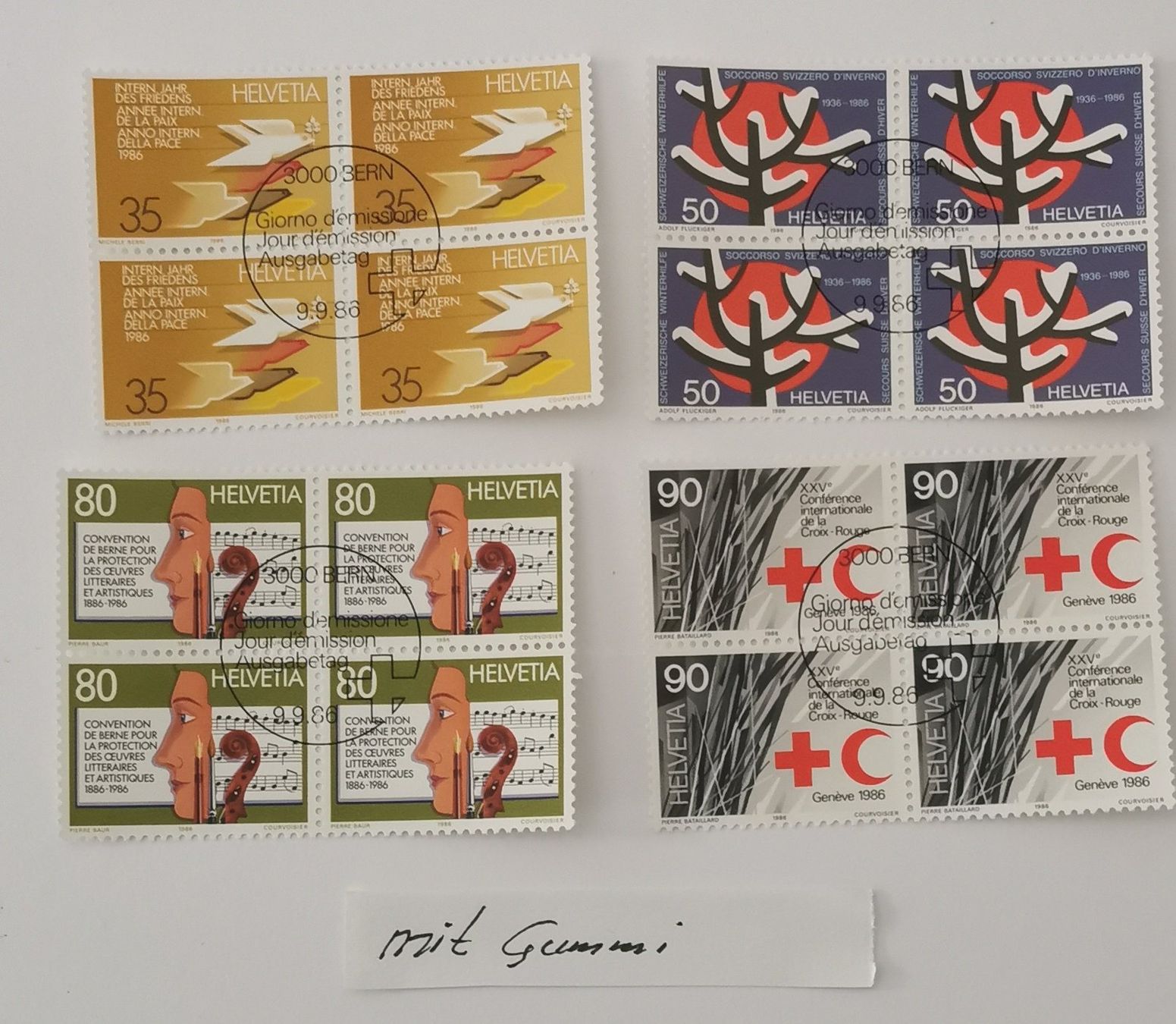 Tous les timbres: 1986 – Neuf (Voir description) à Aadorf par Chnorli-Furz