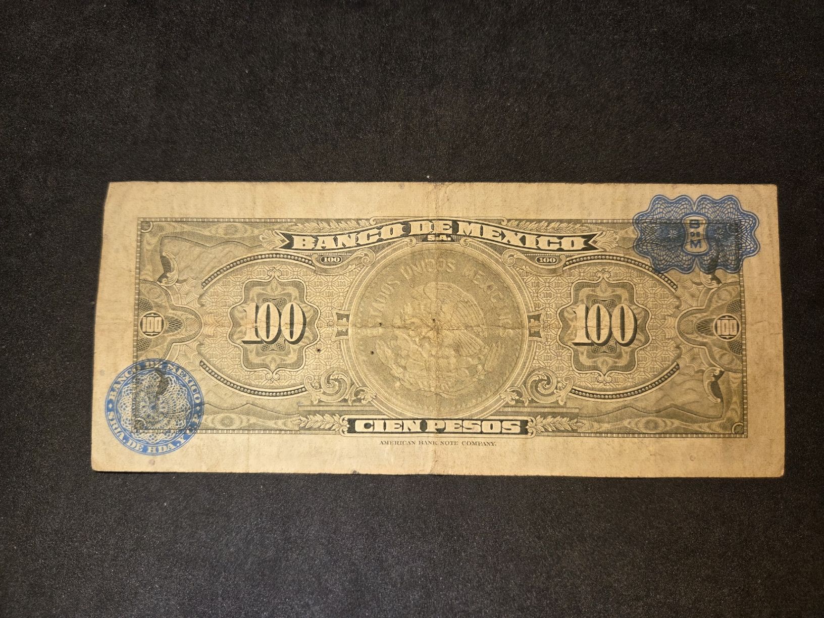 Banknoten: Mexico - 100 Pesos - 1963 – Gebraucht aus Geroldswil von Antica01 1