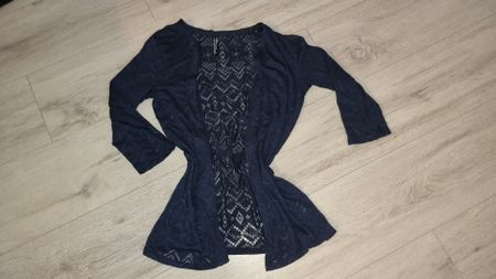 Leichte Sommer Strickjacke, marineblau, Gr. xs