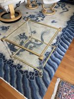 Vintage Couchtisch Messing und Glas 