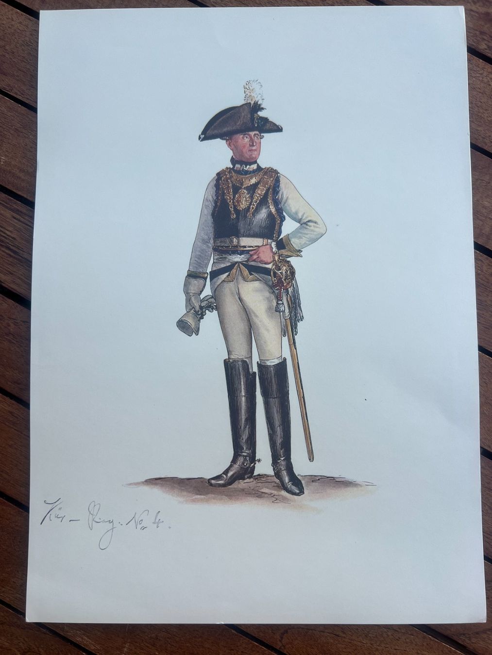 Stiche: Gravure Originale Officier Régiment de Cuirassiers No. 4 ... – Gebraucht aus Savigny von ron_q529