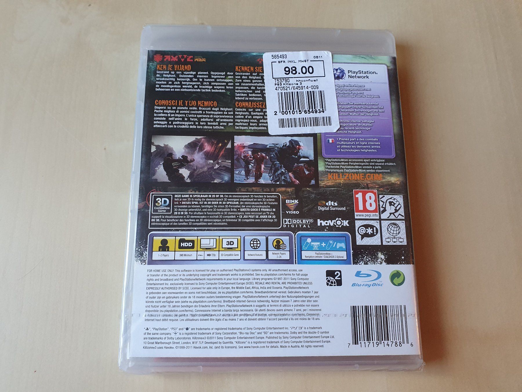 Sony Giochi: Killzone 3 neu und ovp – Nuovo e nell'imballaggio originale da Stansstad venduto da collectorsshop 1