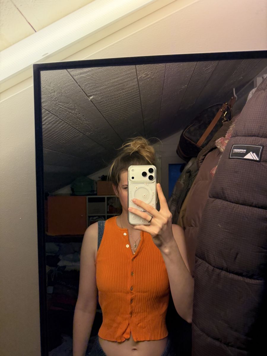 Zara Top: Zara Top Orange, Rippstrick – Usato da Oberägeri venduto da mic_m272 1