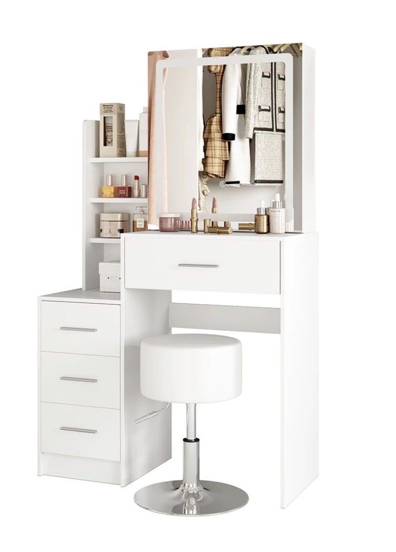 Schminktische: Dressing Table with LED Mirror but WITHOUT Stool White – Neu und originalverpackt aus Wohlen AG von bongo8nunu