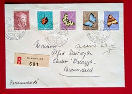 PRO JUVENTUTE SATZBRIEF 143 K STEMPEL BRAUNWALD GLARUS 1952