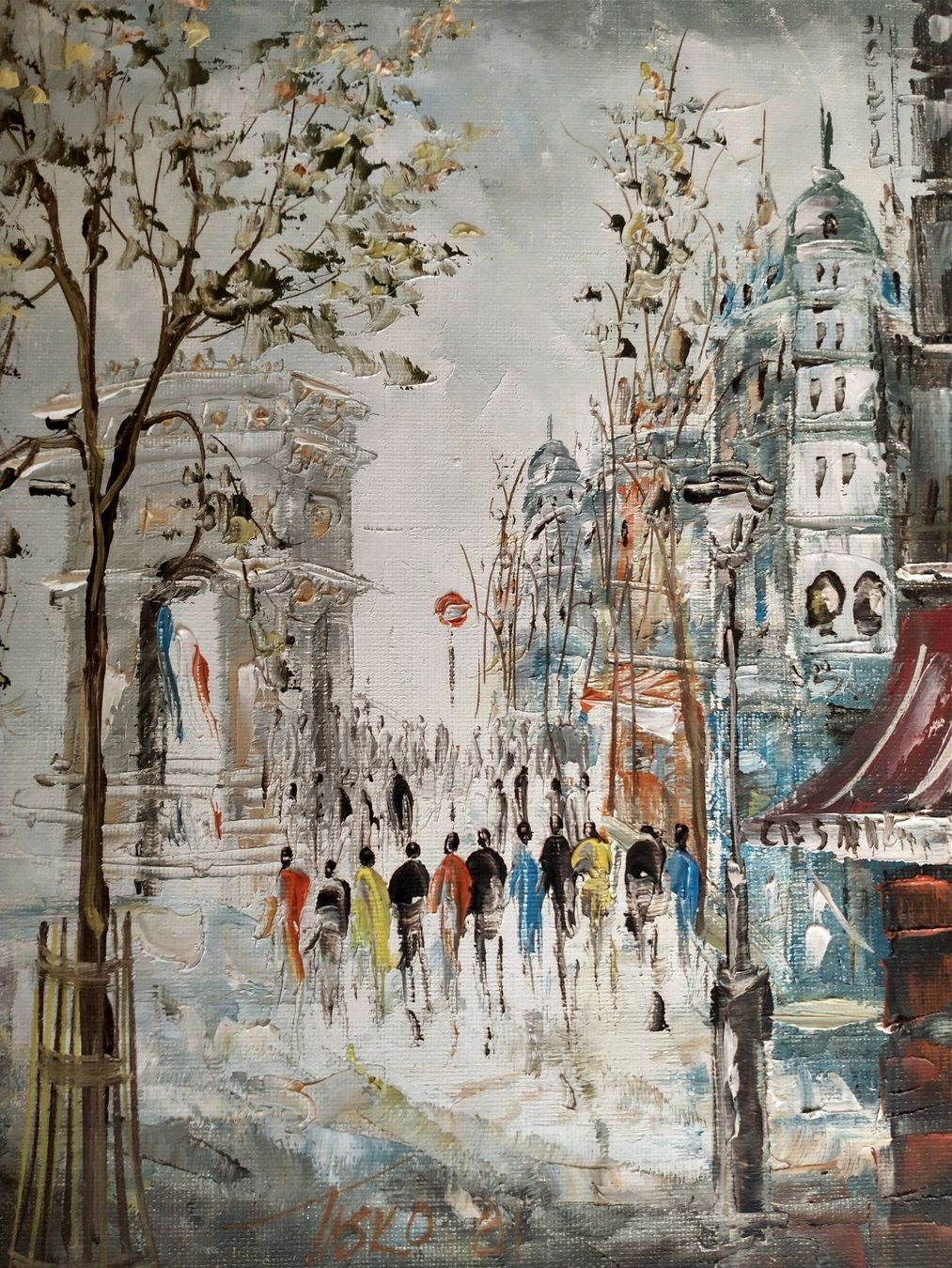 Dipinti: Gemälde - Impressionistisches Stadtbild Paris – Usato da Löhningen venduto da Chimae67 7