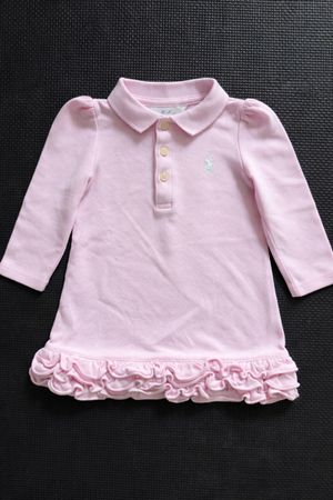 Ralph Lauren ikonisches Mädchen Kleid rosa Rüschen wie neu