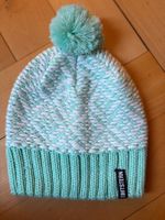 Zimtstern Mütze mit Bommel türkis weiss gestrickt