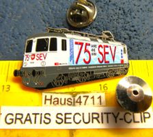 SBB Re4/4 SCHMID-MÜLLER SMD PIN 75ans SEV MIT SECURITY-CLIP