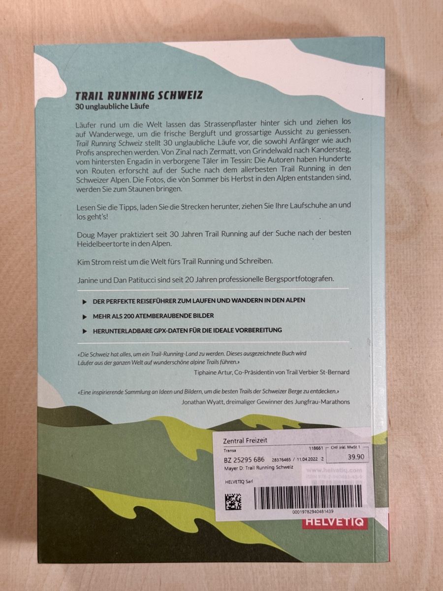 Libri: Trail Running Schweiz 30 Läufe – Nuovo e nell'imballaggio originale da Zürich venduto da Marble 1