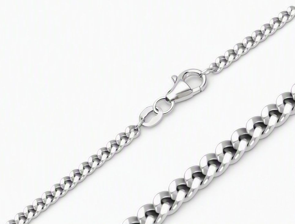 Catenine: 45cm massive Panzerkette 2.1mm Silber 925 – Nuovo e nell'imballaggio originale da Illnau venduto da underprice