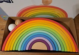 Small Foot Holz Regenbogen 12 Teilig mit 2 Kugeln Waldorf