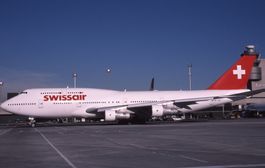 Dia Flugzeug Swissair Jumbo Boeing B747-300 HB-IGC Kloten