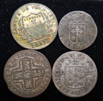 Kt. Wallis und Waadt, 4 alte Münzen siehe Scan