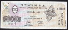Argentinien Salta 10'000 Australes 1991