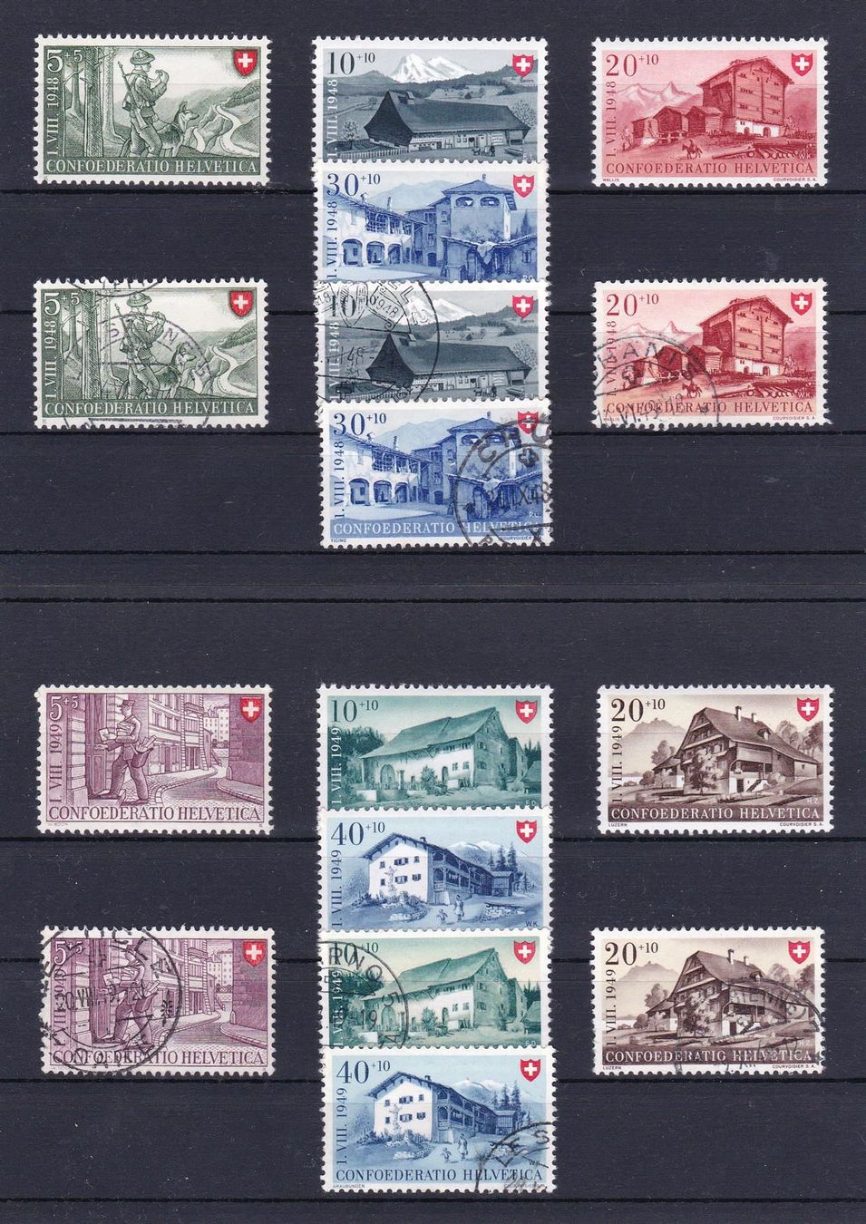 Tutti i francobolli: B38-45, je postfr. + gest., SBK 77.- – Usato da Wenslingen venduto da riger11