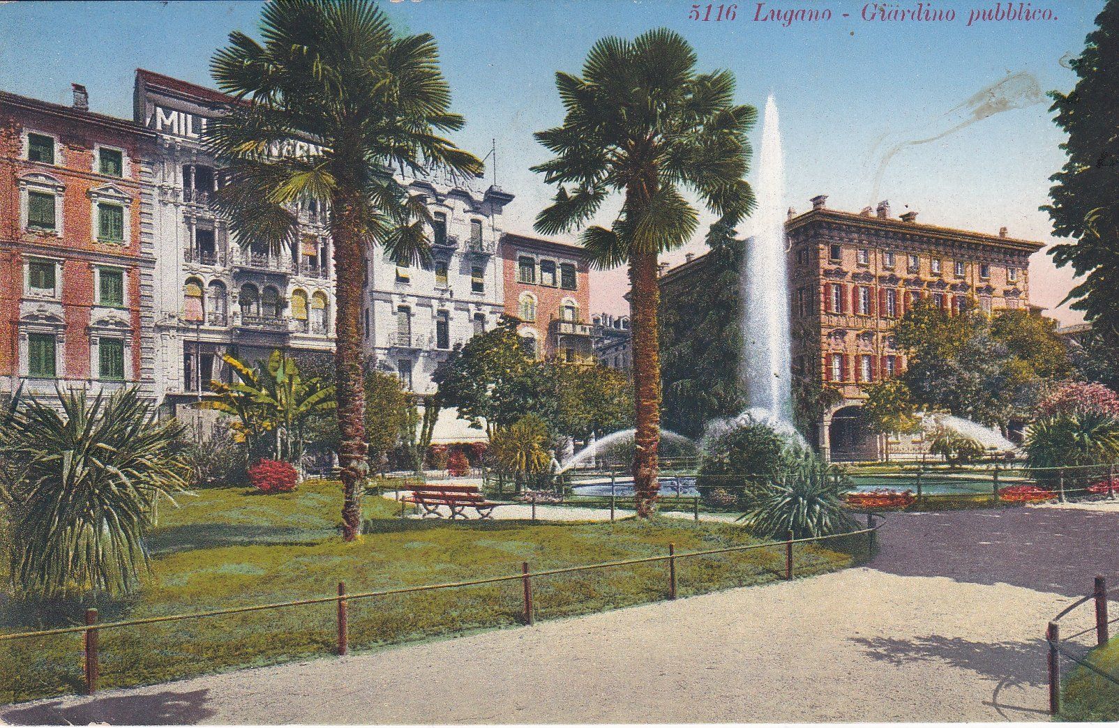 Cartoline postali: Originale alte Ansichtskarte Lugano um 1933, – Usato da Neuenhof venduto da Wanton