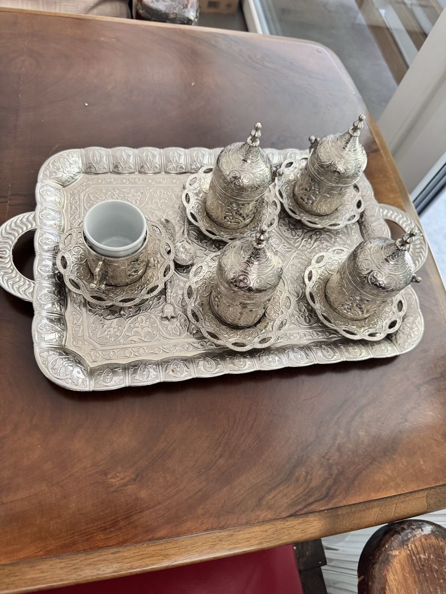 Tassen: Kaffeeservice 5 Tassen mit Tablett Edelstahl – Gebraucht aus Regensdorf von Leylad46 1