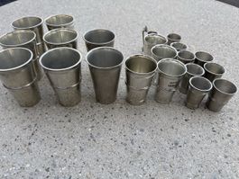 Grosses Konvolut Zinnbecher / Sammlung Zinn - Diverse Grösse