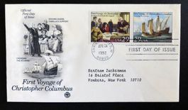 USA 1992 FIRST VOYAGE OF COLUMBUS CACHET FIRST DAY COVER