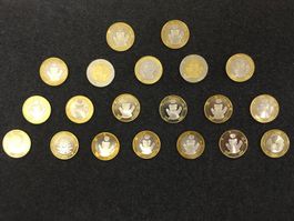 20 STÜCK SWISSMINT MEDAILLEN  TOTAL 298 Gramm