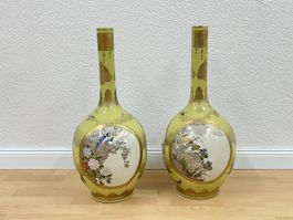 Vintage, 2er-Set japanische Designer-Vasen aus Porzellan