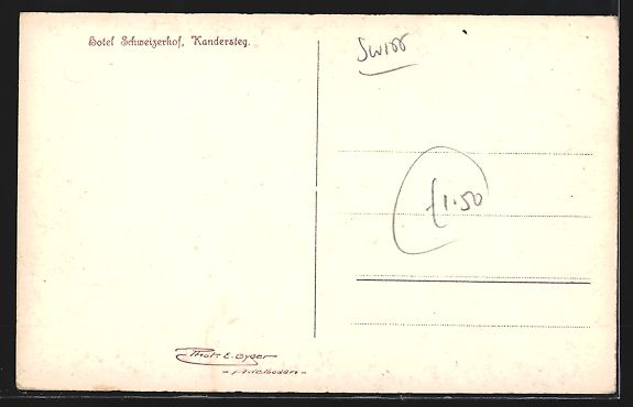 Ansichtskarten: AK Kandersteg, Hotel Schweizerhof – Gebraucht aus Berlin von bartko-reher 1