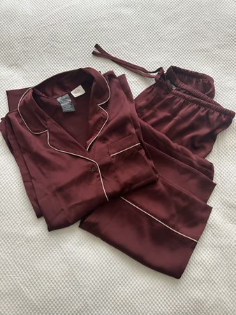 H&M Pyjama Set, Weinrot, Grösse M, neu