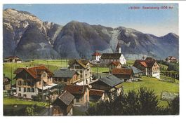 Seelisberg (UR) Dorfpartie mit Kirche - Hotel Löwen - 1920