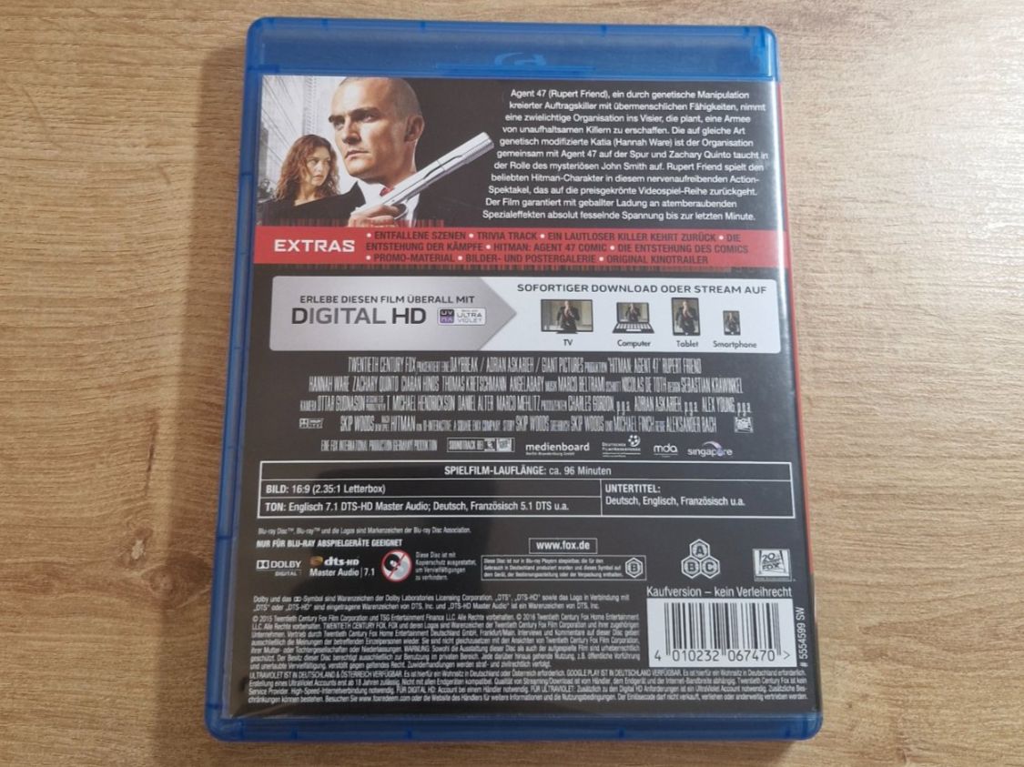 Tutti i DVDs: Hitman - Agent 47 (2015) RAR Bluray – Usato da Pfungen venduto da Whitie 1