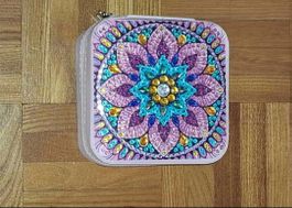 Boîte à bijoux carrée colorée neuve diamond painting /Bunte