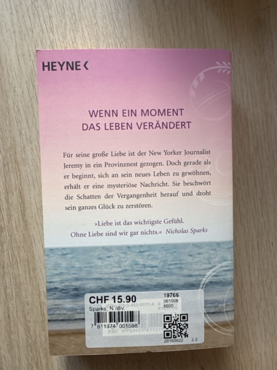 Libri: Nicholas Sparks Das Wunder eines Augenblicks Roman Buch – Nuovo (secondo la descrizione) da Wangen SZ venduto da ang_vcw8 1