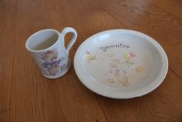 Tasse Becher Mug und Müesli Teller "Jennifer" mit Bär Motiv