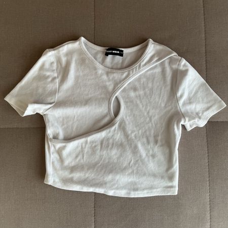 Kurze T-shirt, weiß, Gr. XS