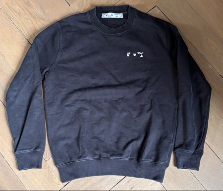 Off-White Black Sweatshirt, Size M/xs, a little ruined logo