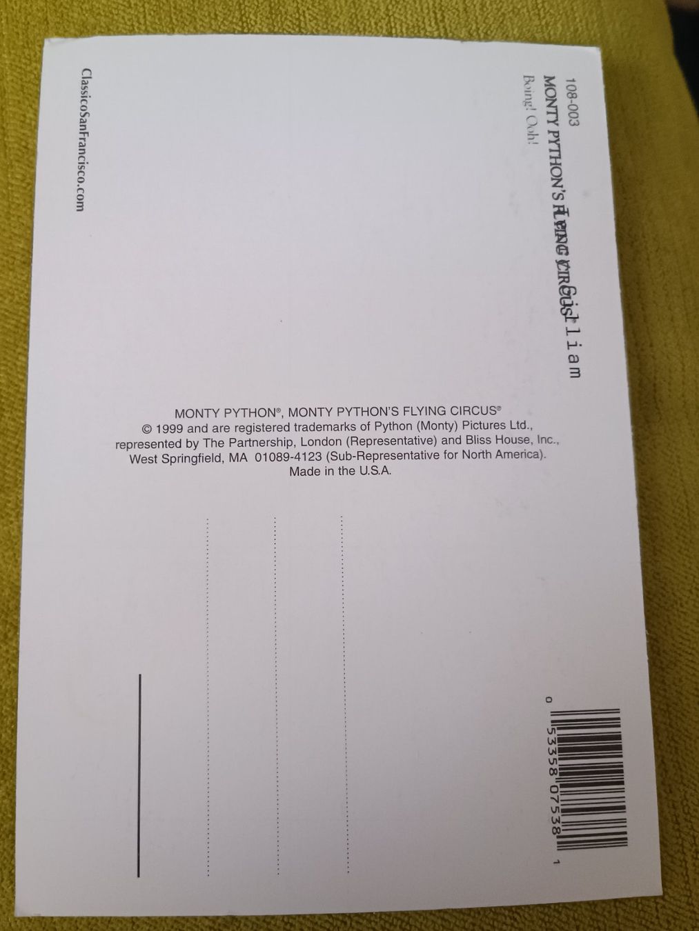 Autografi: Monty Python / Terry Gilliam - handsigniert – Usato da Menziken venduto da Artographs 1