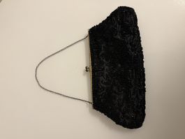 Vintage Täschchen aus Seide perlenbedtickt