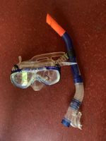 Schnorchelset Taucherbrille mit Schnorchel blau orange