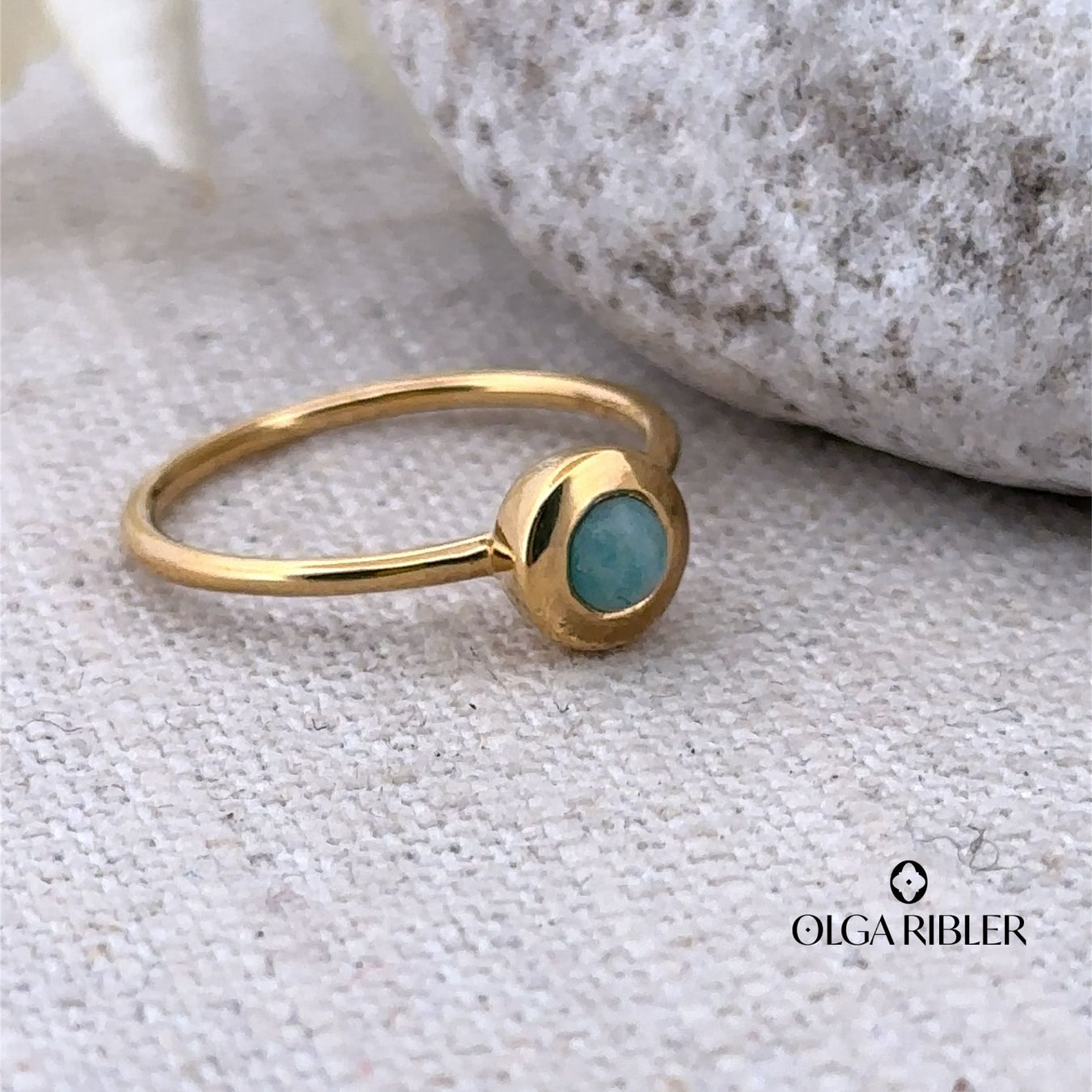 Olga Ribler Anelli: Feiner Silber Ring 925 mit Amazonite Grösse 57 – Nuovo (secondo la descrizione) da Luzern venduto da Schmuckoutlet 6