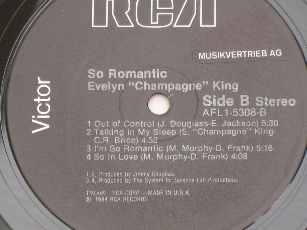 Schallplatten: LP - EVELYN CHAMPAGNE KING - SO ROMANTIC – Gebraucht aus Steckborn von Quo7 2