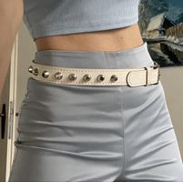 White Studded Belt