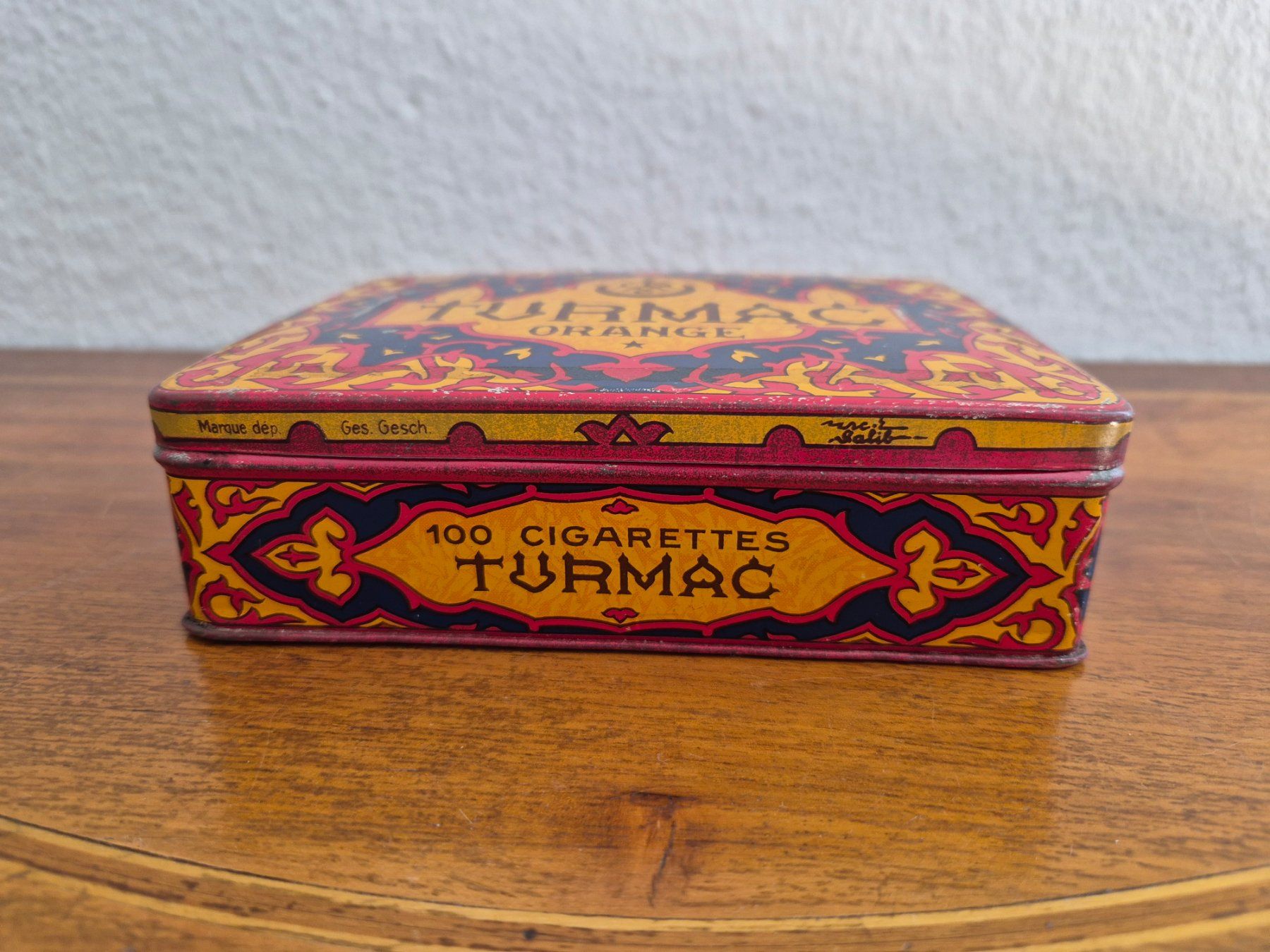 Barattoli: Alte Vintage Blechdose Turmac Orange Zigaretten Blech Dose – Usato da Schaffhausen venduto da pfanis09 2