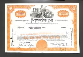 Aktie 100 Shares Howard Johnson Company, Maryland Datum 1969