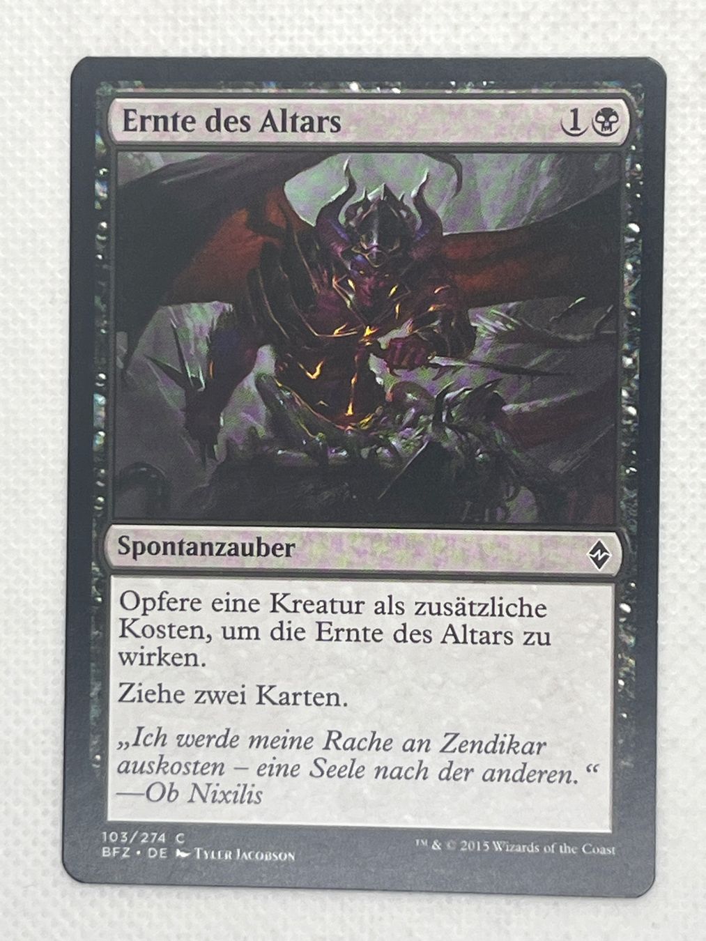 Magic The Gathering Cartes à collectionner: MTG Ernte des Altars BFZ 103 Deutsch Common – D'occasion à Hinterkappelen par Kim1992