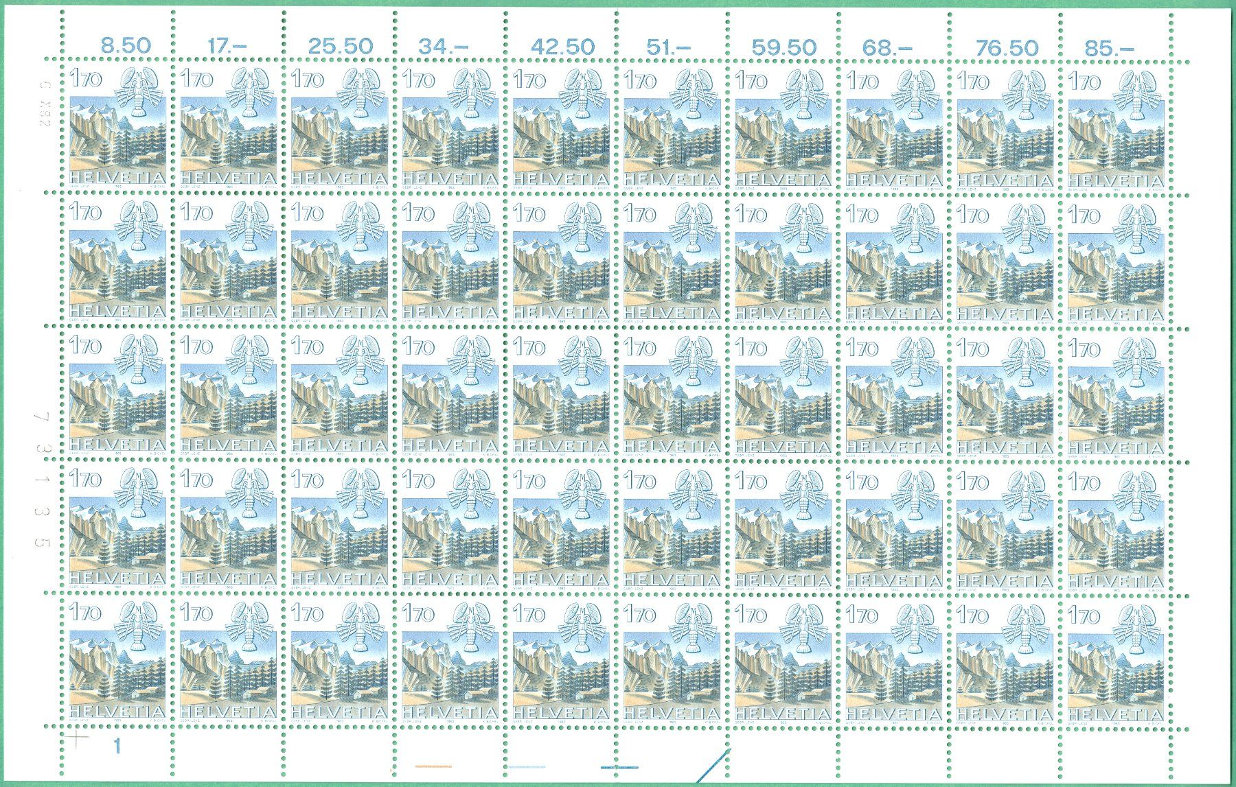 Alle Briefmarken: Bogen  1983     Tierkreiszeichen  Krebs    postfrisch – Neu (gemäss Beschreibung) aus Mellingen von Ginger