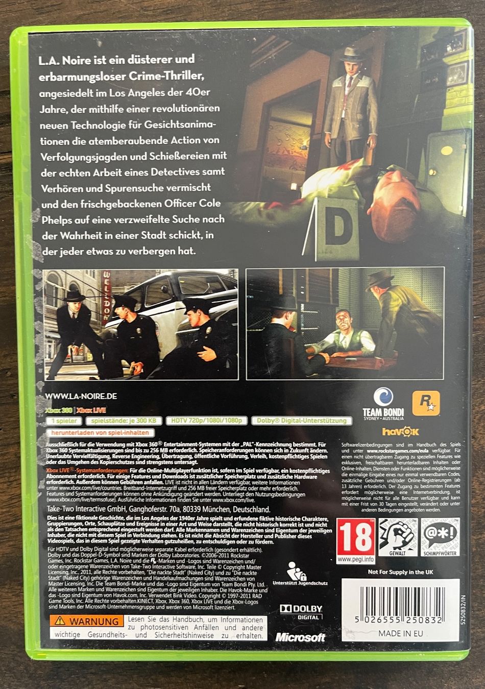 Microsoft Giochi: X-Box 360 L.A. Noire – Usato da Arbon venduto da Umay1 1