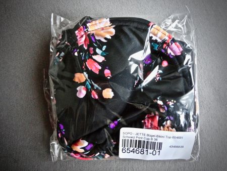 Jette Bügel-Bikini Top, Schwarz Cup B 36