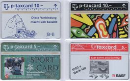 4 ungebrauchte Firmen Taxcards der Schweiz ab 1 Franken